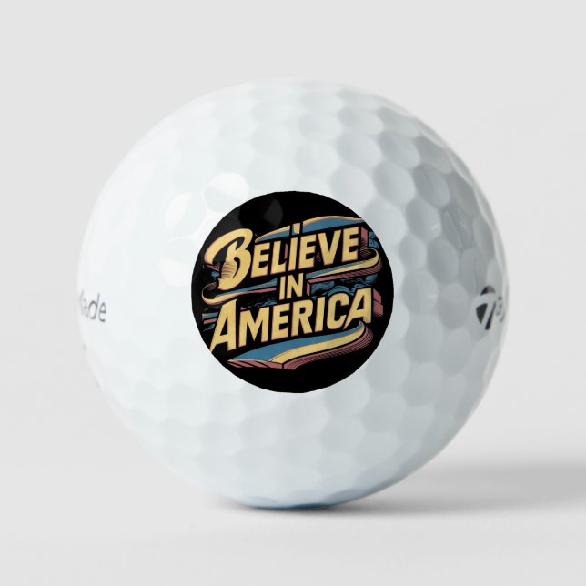 "Believe in America Patriotic Golf Balls" Golf Balls (Front)