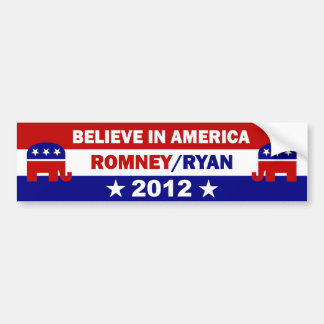 Believe in America Romney Ryan Bumper Sticker