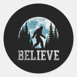 Believe In Bigfoot Sasquatch Gifts Fathers Day Big Classic Round Sticker