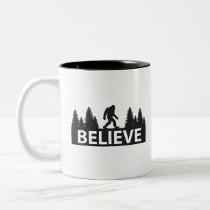 Believe in Bigfoot Two-Tone Coffee Mug