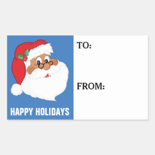 Believe in Black Santa Claus Gift Tag Sticker