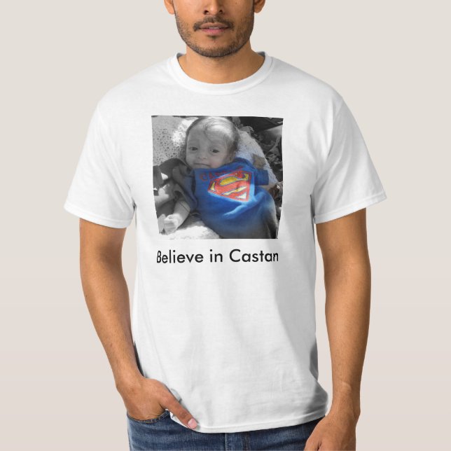 Believe in Castan Mosaic Triploidy Awareness Shirt (Front)
