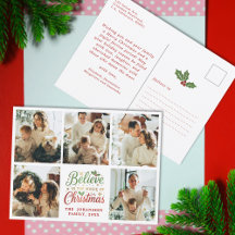 Believe in Christmas Modern Family Photo Collage