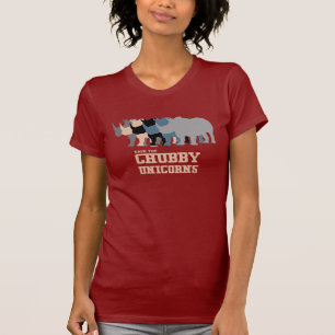 Believe in Chubby Unicorns Pink Funny Pink Unicorn T-Shirt