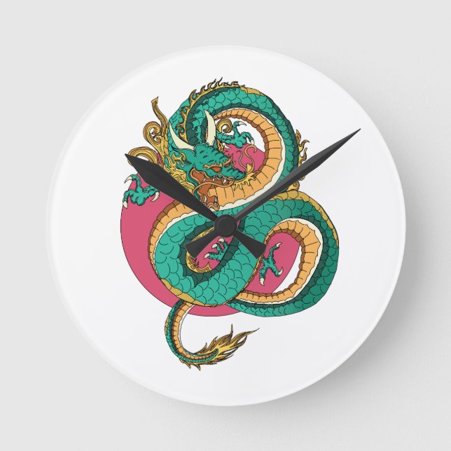 Believe in dragons round clock (Front)