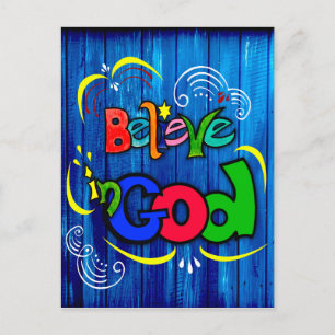Believe in God Holiday Postcard