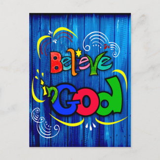 Believe in God Holiday Postcard