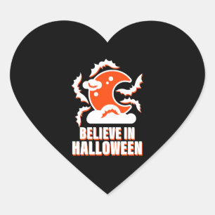 Believe In Halloween Heart Sticker