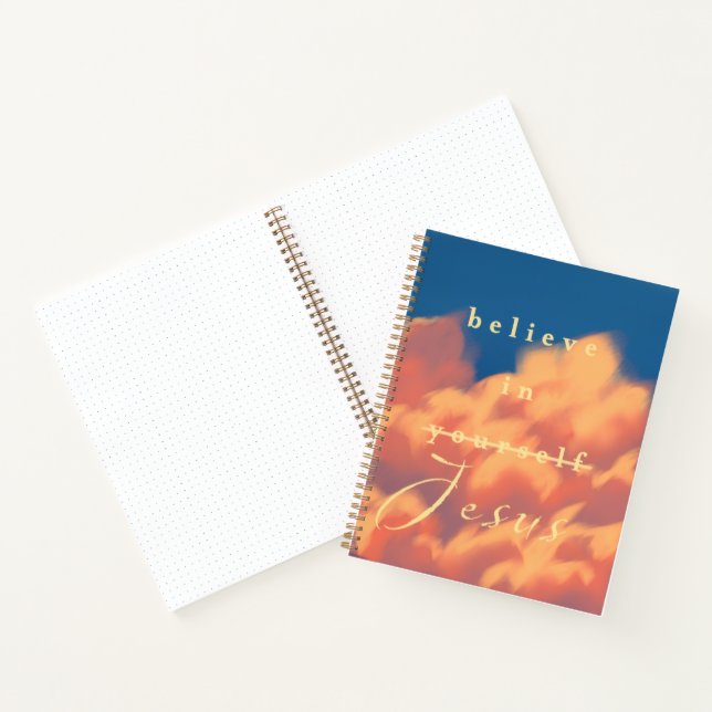 Believe In Jesus With Clouds Bullet Notebook (Inside)