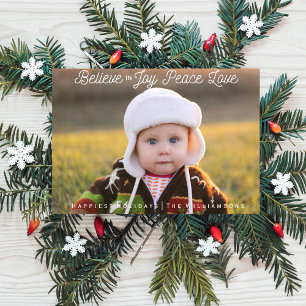 Believe in Joy Peace Love Christmas Holiday Photo