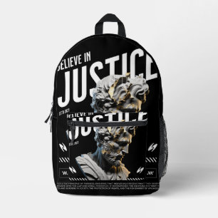 "Believe in Justice" Minimalist Wallet – Modern Ar Printed Backpack