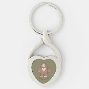 Believe in Love Bigfoot Key Ring