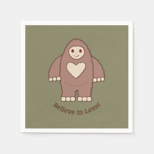 Believe in Love Bigfoot Napkin