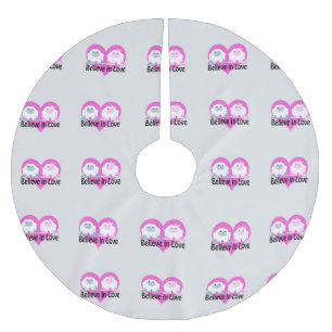 Believe in Love! Cute Yetis Brushed Polyester Tree Skirt