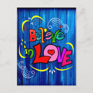 Believe in Love Holiday Postcard