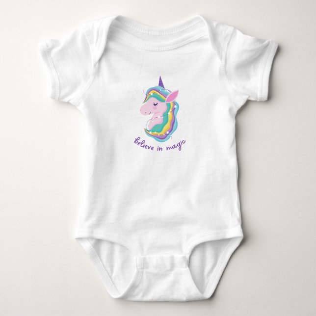 Believe in magic  baby bodysuit (Front)