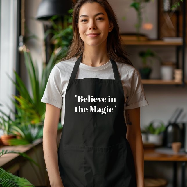 Believe in Magic Black and White  Apron (Creator Uploaded)