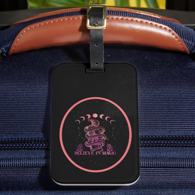 Believe In Magic Celestial Wiccan Art  Luggage Tag (Front Insitu 2)