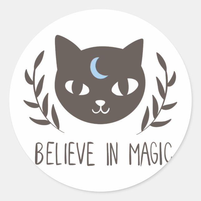 Believe in magic - Choose background colour Classic Round Sticker (Front)