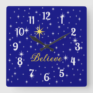 Believe in Magic of Christmas Acrylic Wall Clock