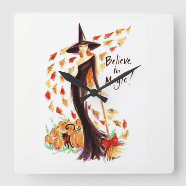 BELIEVE IN MAGIC SQUARE WALL CLOCK (Front)