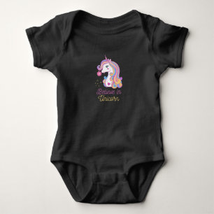 Believe In Magic Unicorn Baby Bodysuit