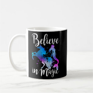 Believe In Magic Unicorn Mermaid Vintage Fantasy Coffee Mug