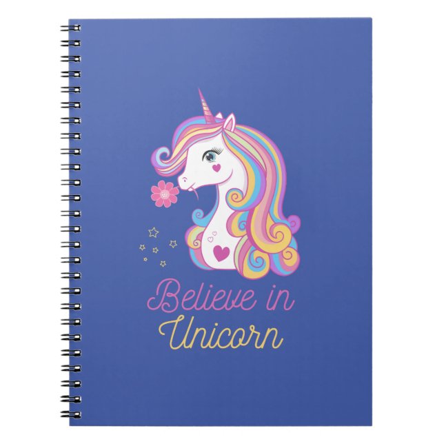 Believe In Magic Unicorn       Notebook (Front)