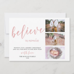 Believe in Miracles ⎢ Blush Photo Holiday Card