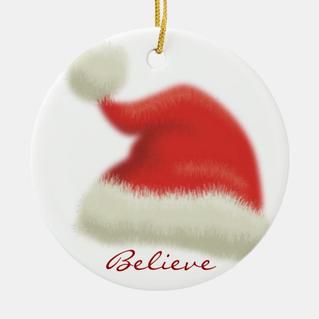 Believe in Santa Ceramic Tree Decoration (Front)