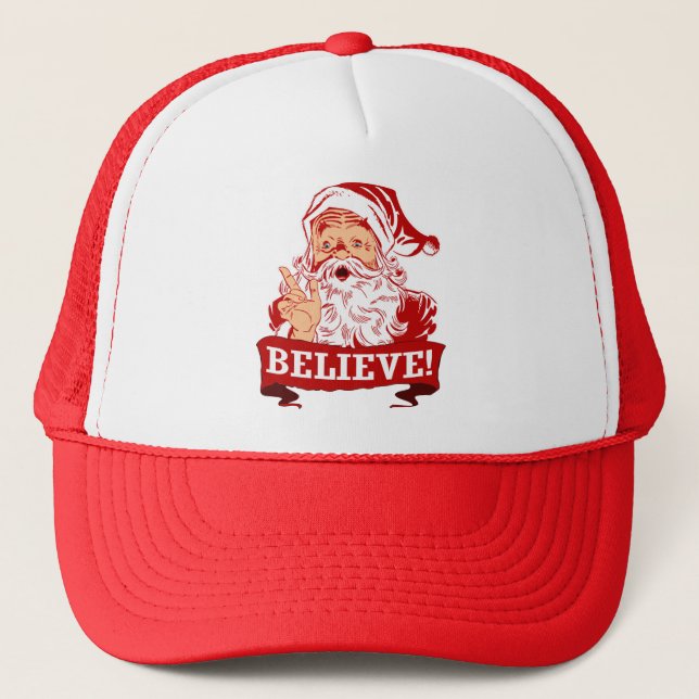 Believe In Santa Claus Trucker Hat (Front)