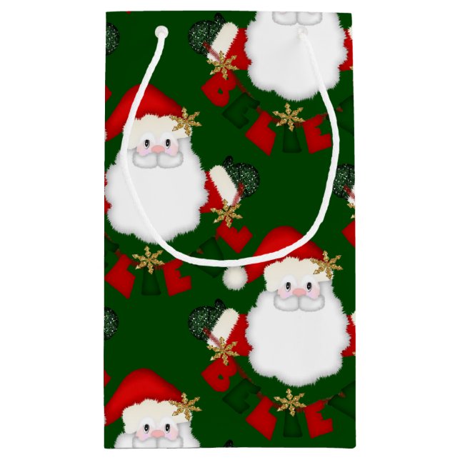 Believe in Santa-GREEN-GIFT BAG s (Back)