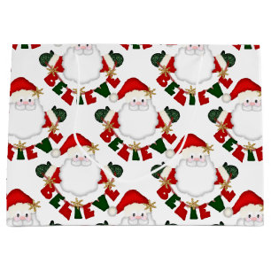 Believe in Santa-WHITE-GIFT BAG L