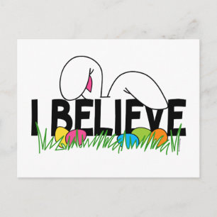 Believe In The Easter Bunny Holiday Postcard