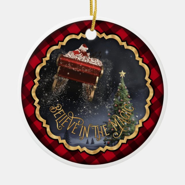 Believe in the Magic Ceramic Tree Decoration (Front)