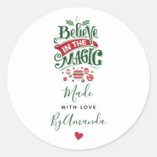 Believe in the Magic Christmas Made with Love Classic Round Sticker