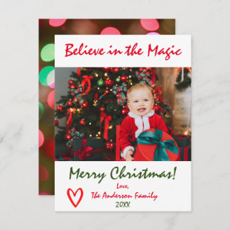 Believe in the Magic Christmas Photo Holiday Card