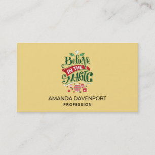 Believe in the Magic Christmas Typography Business Card