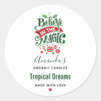 Believe in the Magic Christmas Typography Candle