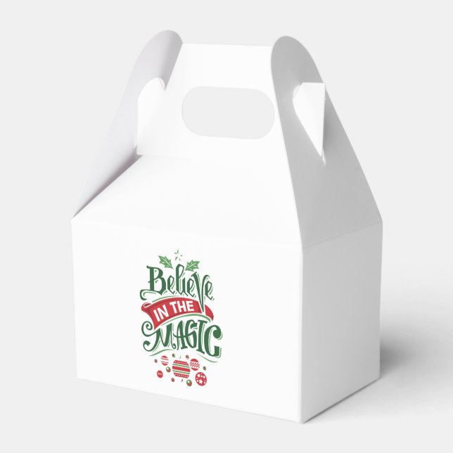 Believe in the Magic Christmas Typography Favour Box (Front Side)