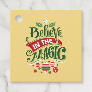 Believe in the Magic Christmas Typography Favour Tags