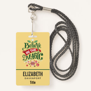 Believe in the Magic Christmas Typography ID Badge