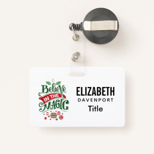 Believe in the Magic Christmas Typography ID Badge