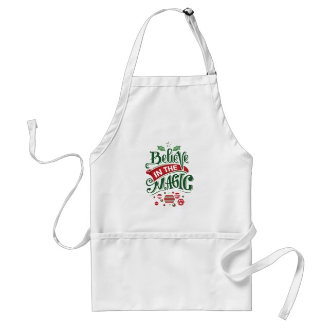 Believe in the Magic Christmas Typography Standard Apron (Front)