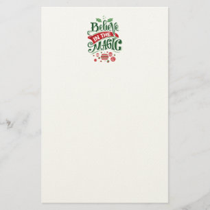 Believe in the Magic Christmas Typography Stationery