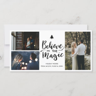 Believe In The Magic   Handwritten Holiday Photo Card
