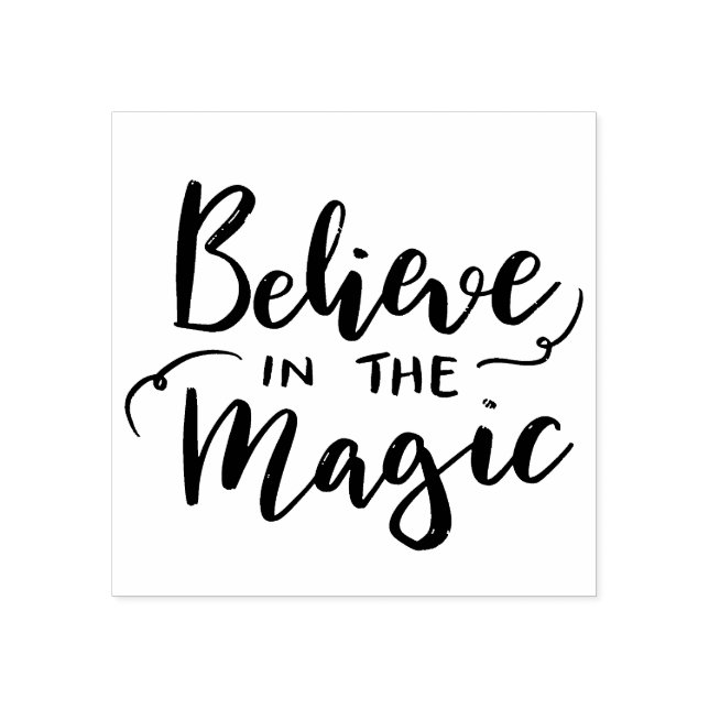 Believe In The Magic Handwritten Holiday Script Rubber Stamp (Imprint)