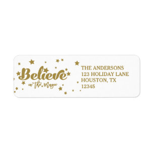 Believe in the Magic   Holiday Address Label