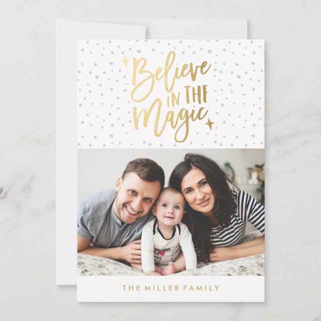 Believe In The Magic | Holiday Photo Card (Front)