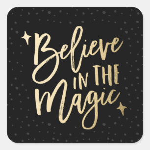 Believe In The Magic Holiday Stickers in Black